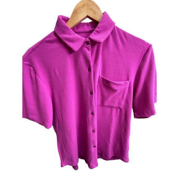 NWT Toast Swim Oversized, Relaxed‎ Short Sleeve Collared Button Up Top - Picture 1 of 8